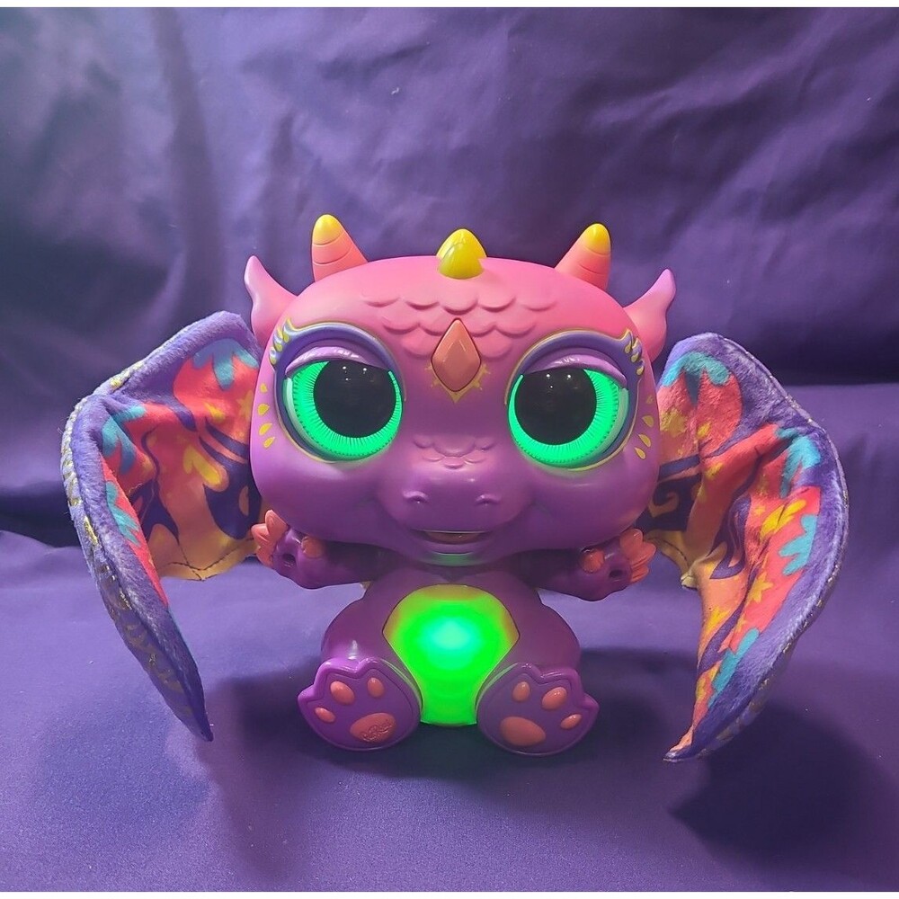Hasbro FurReal Friends Moodwings Baby Dragon Interactive Pet Purple Tested Works